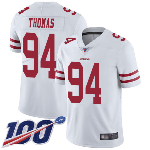 San Francisco 49ers Limited White Men Solomon Thomas Road NFL Jersey 94 100th Season Vapor Untouchable